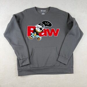 Rawyalty RAW Own The Now XL Gray Bulldog Graphic Crew Neck Pullover Pocket‎